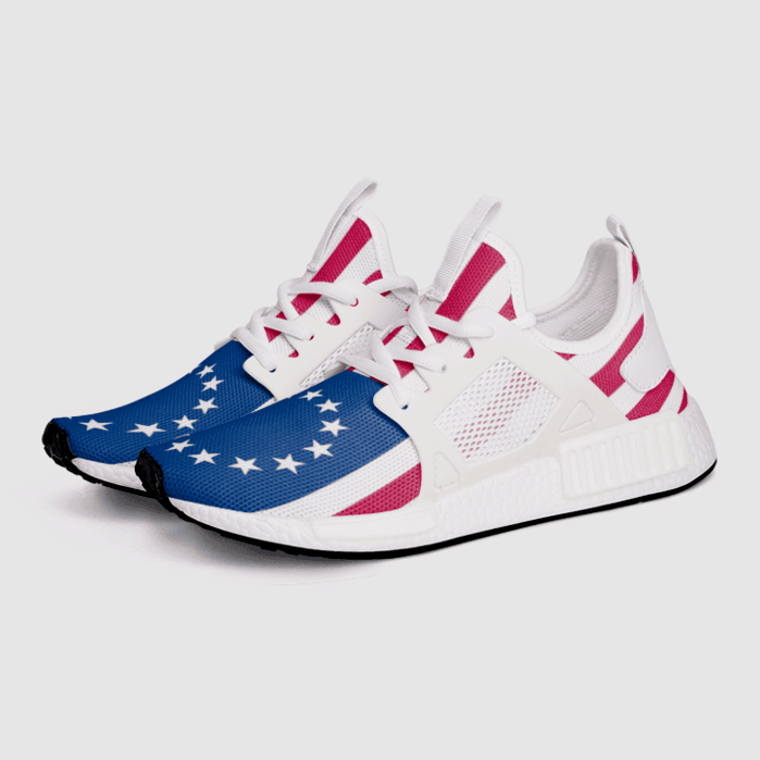 1776 Betsy Ross Flag Patriotic Shoes 13 Stars American Flag Sneakers Gifts For Military