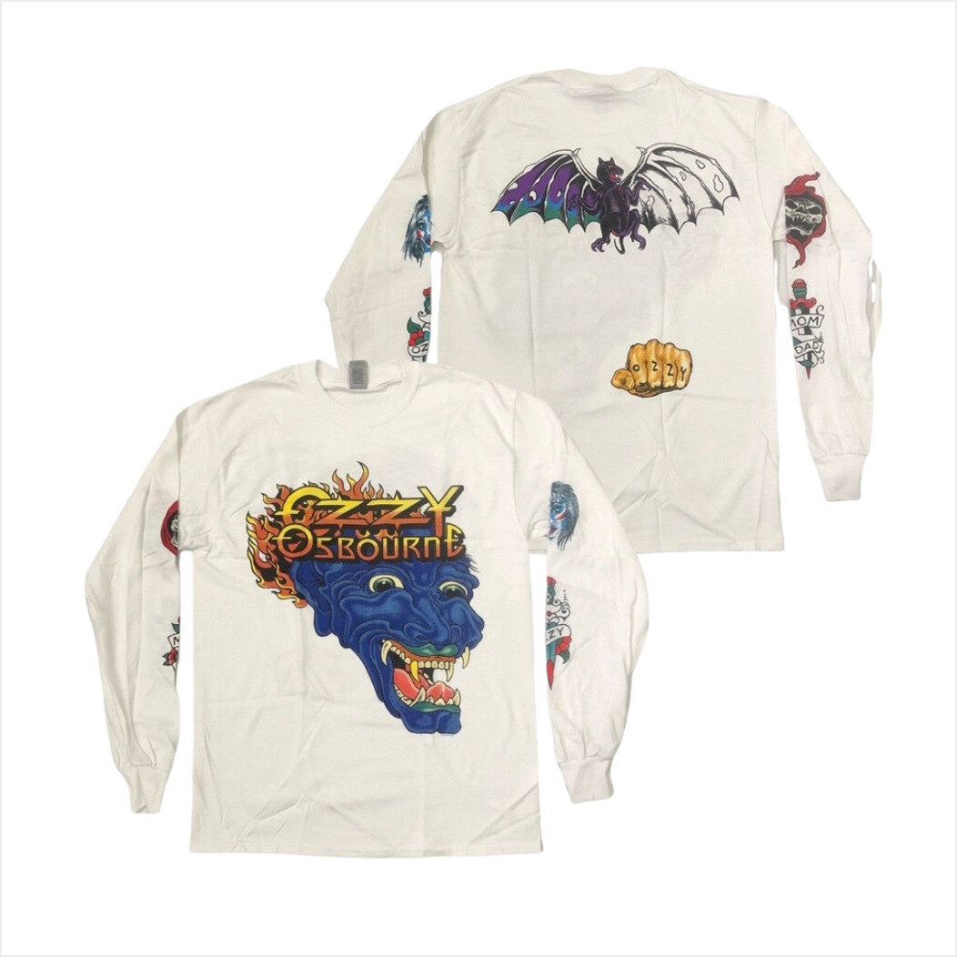 1988 Ozzy Osbourne Tattoo Long Sleeve T-Shirt Ozzy Osbourne Merch BFF Birthday Gifts