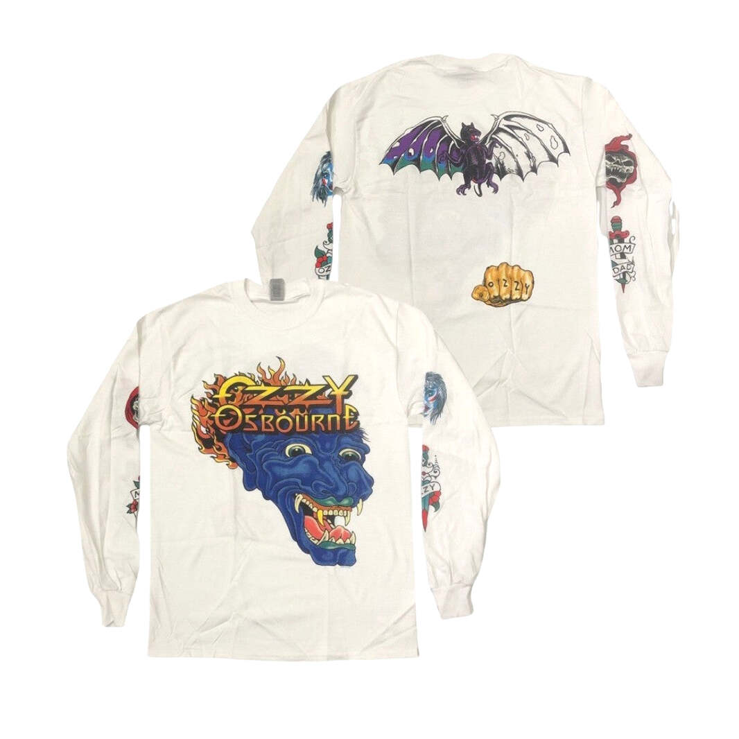 1988 Ozzy Osbourne Tattoo Long Sleeve T-Shirt Ozzy Osbourne Merch Gifts For Friends
