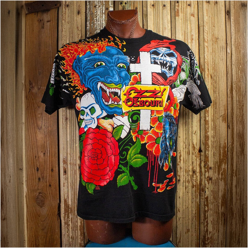 1992 Ozzy Osbourne Tattoo Shirt Vintage Black Ozzy Osbourne Merch Birthday Gifts For Fans