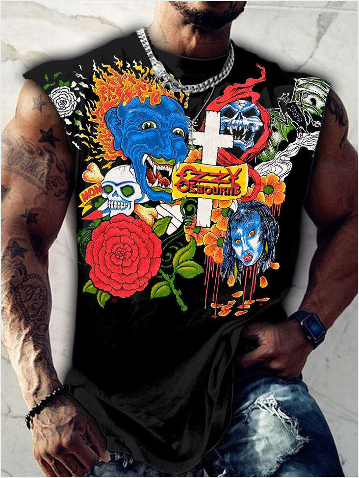 1992 Ozzy Osbourne Tattoo Tank Top Vintage Black Ozzy Osbourne Shirt Birthday Gifts For Husband