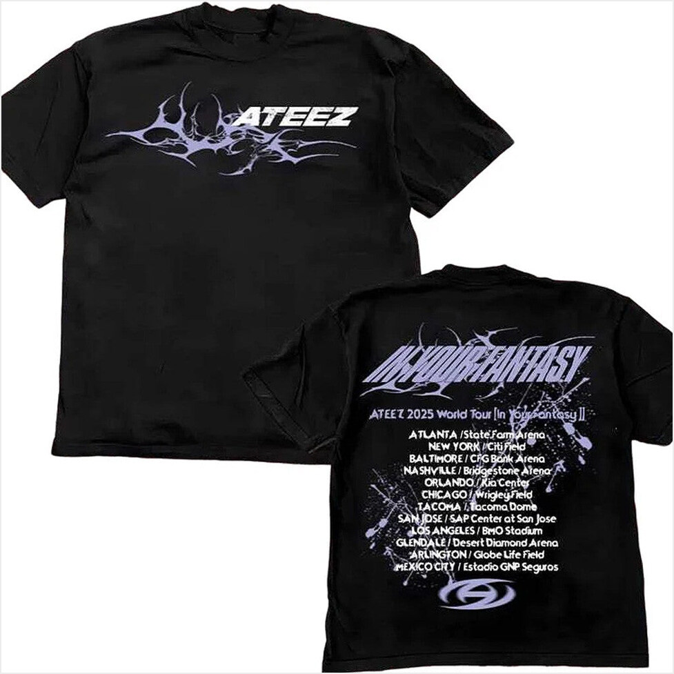 2025 ATEEZ In Your Fantasy World Tour North America Retro T-Shirt Ateez Merch Gifs For Fans