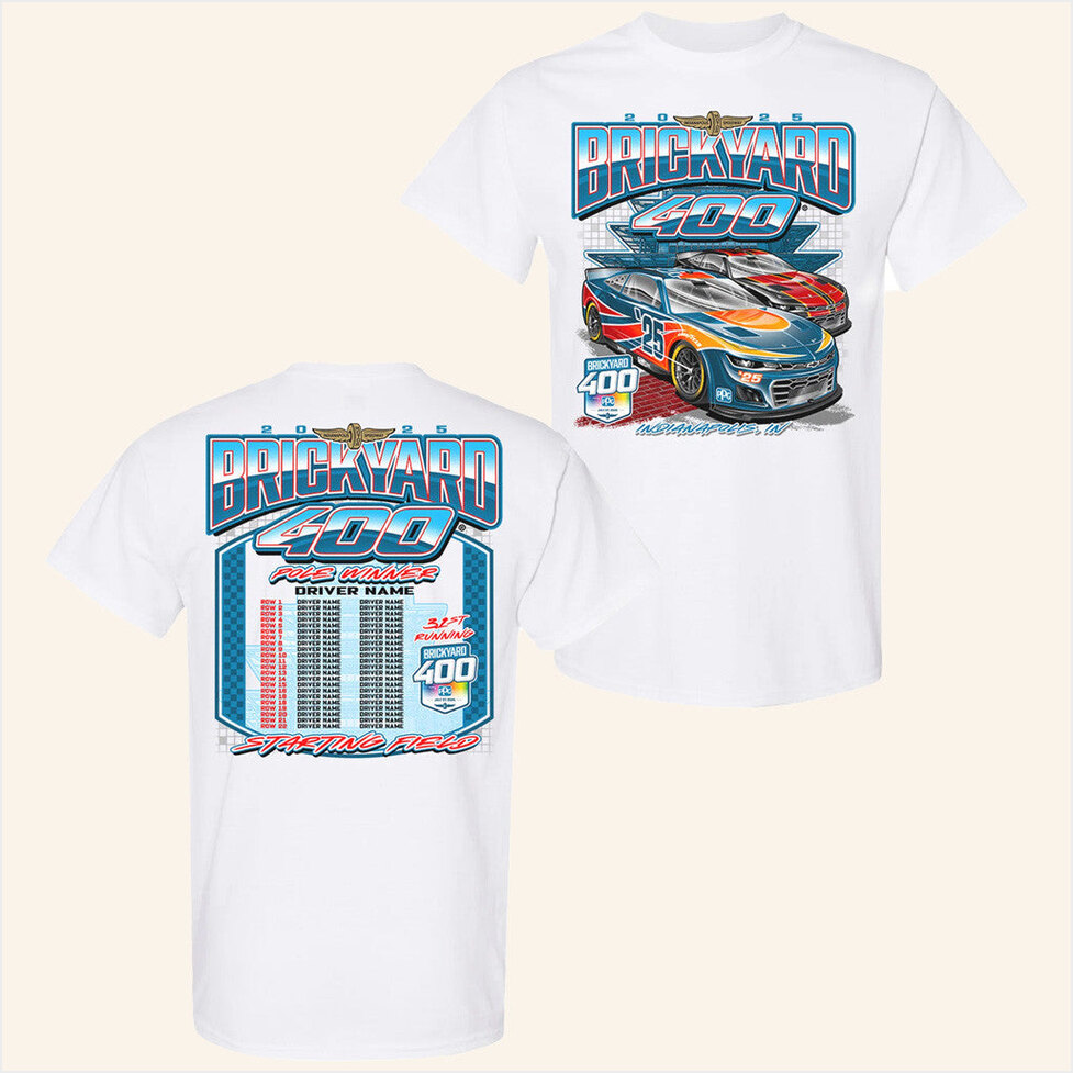 2025 Brickyard 400 Starting Field T-Shirt Indianapolis Motor Speedway Merch Fan Birthday Gifts