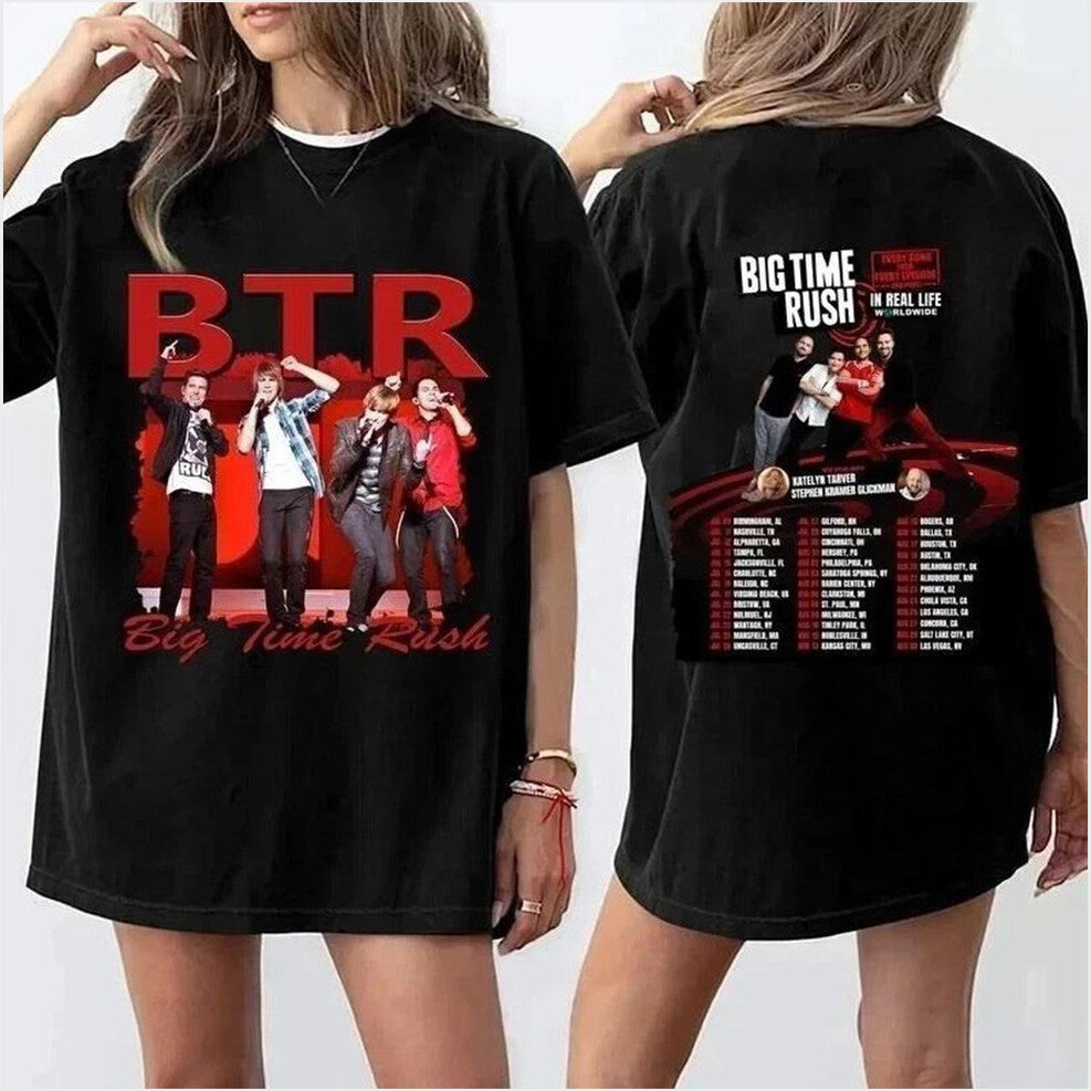 2025 BTR T-Shirt Big Time Rush Tour Merch Birthday Gifts For Fans Gifts For BFF