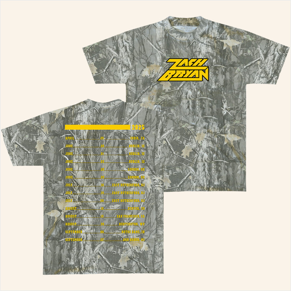2025 Camo T-Shirt Zach Bryan Tour Merch Birthday Gifts For Fans Gifts For Friends