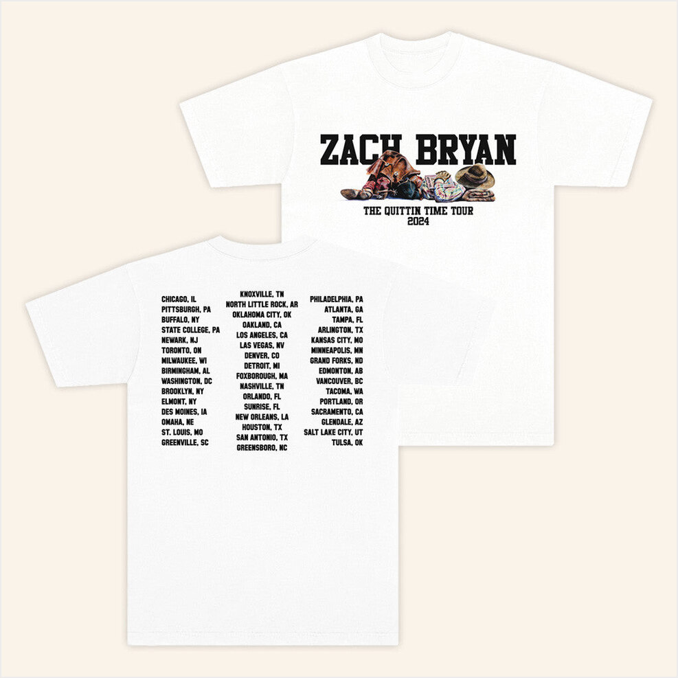 2025 Cowboy Tour White T-Shirt Zach Bryan Tour Merch Birthday Gifts For Fans Gifts For Besties