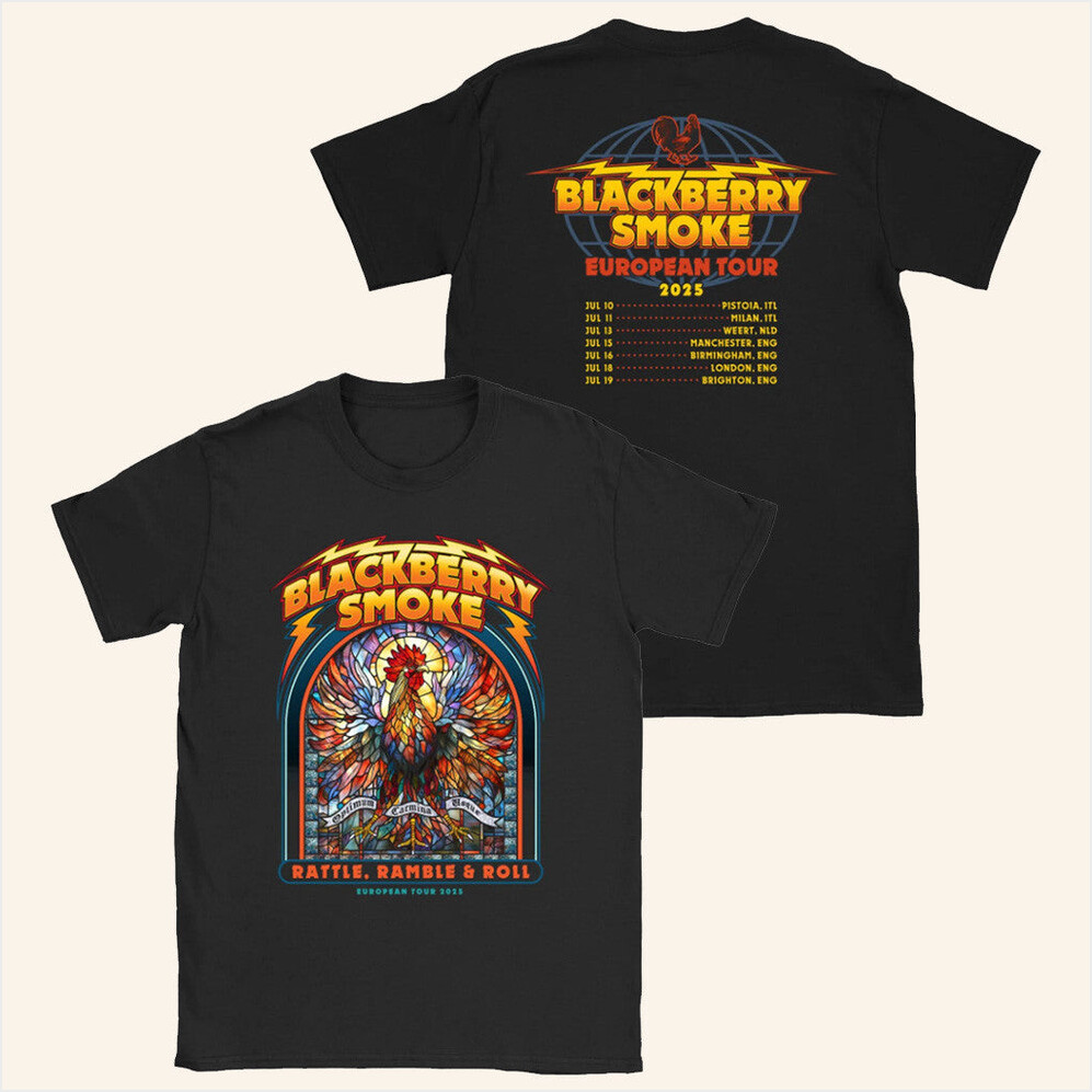 2025 European Tour T-Shirt Blackberry Smoke Merch Presents For Dad Birthday Gifts For BFF