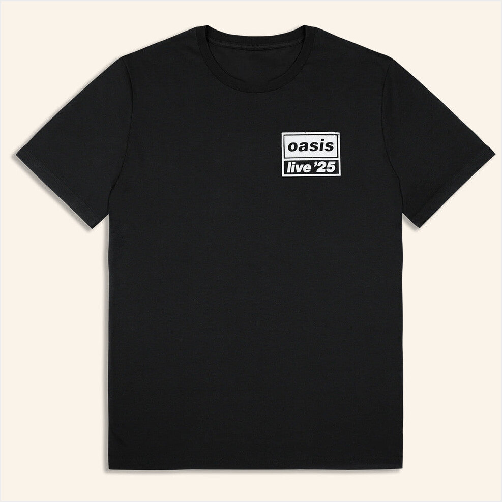 2025 Live '25 Distressed Tour Logo T-Shirt Oasis Tour Merch Black BFF Birthday Gifts