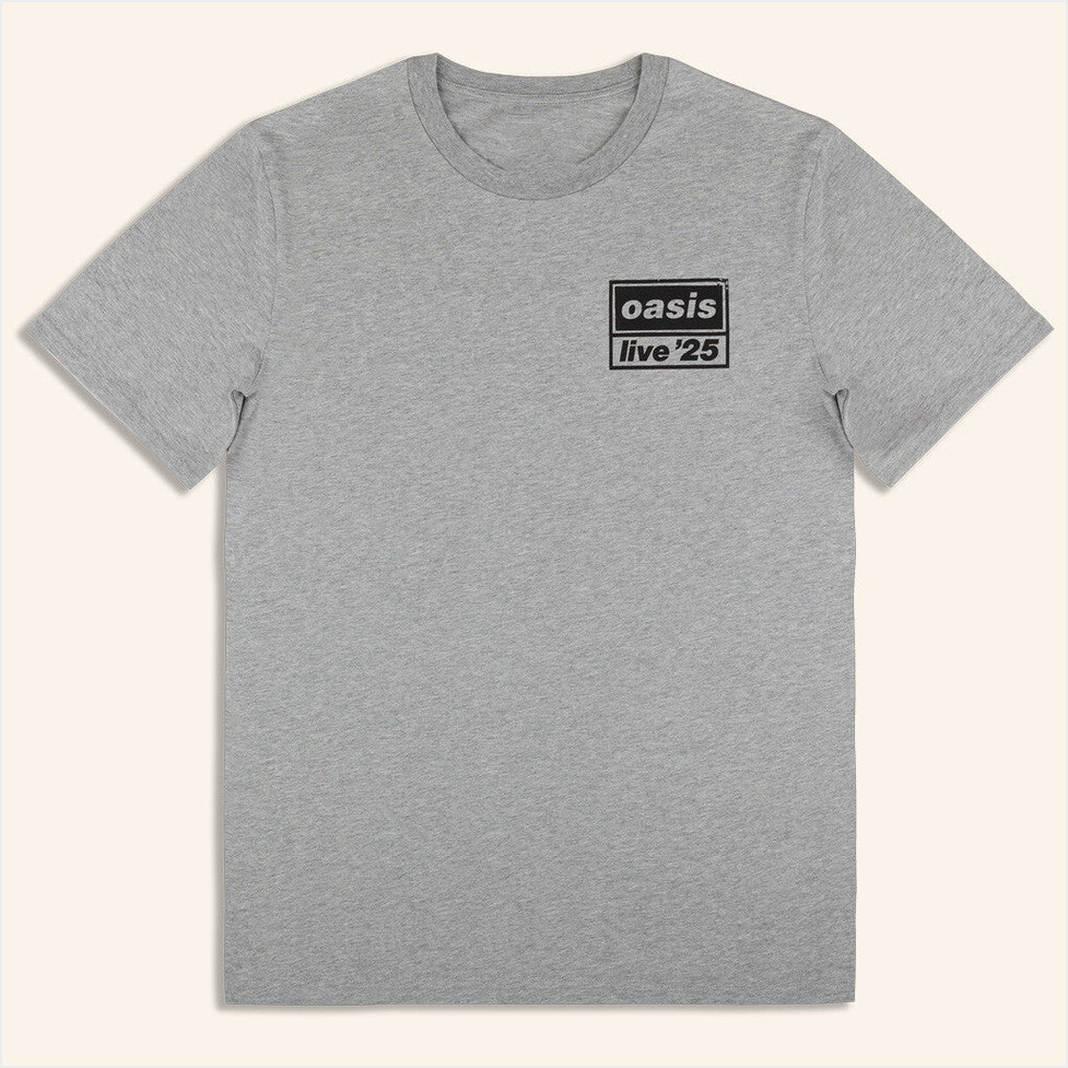 2025 Live '25 Distressed Tour Logo T-Shirt Oasis Tour Merch Grey Birthday Gifts For Best Friend