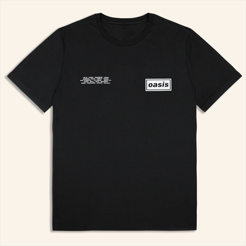 2025 Live '25 Global Cities Logo Shirt Oasis Tour Merch Black Good Birthday Gifts For Him