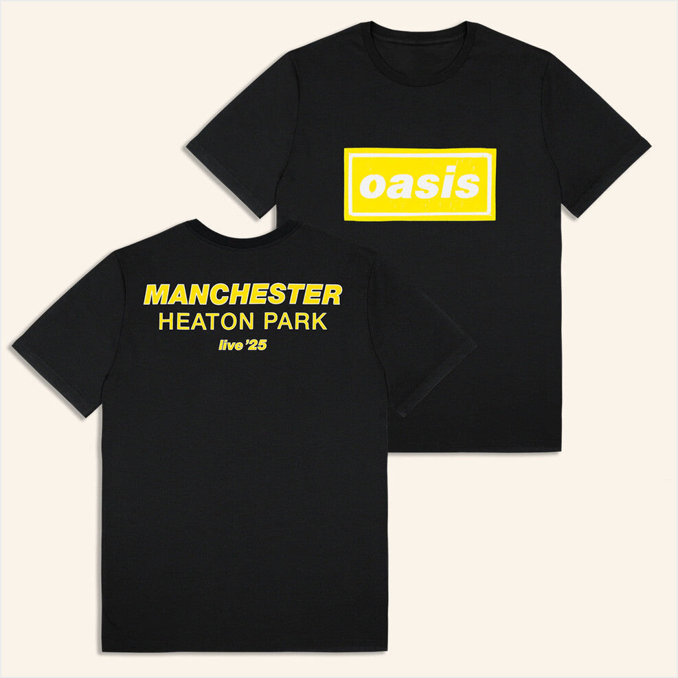 2025 Live '25 Manchester T-Shirt Oasis Tour Merch Black Presents For Boyfriend