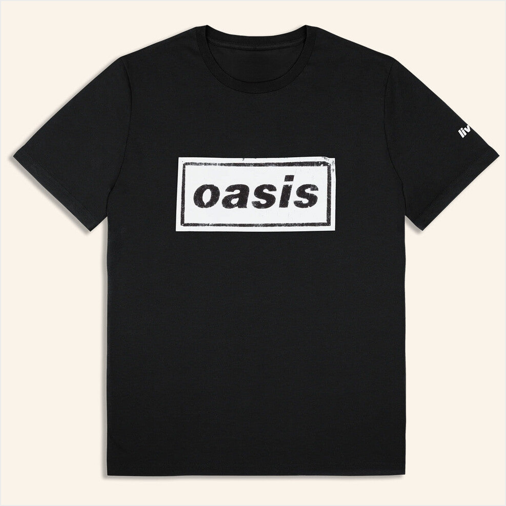 2025 Live '25 Stencil Logo T-Shirt Oasis Tour Merch Black Best Friend Birthday Gifts