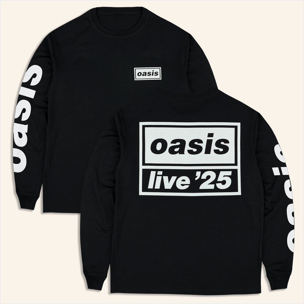 2025 Live '25 Tour Logo Long Sleeve T-Shirt Oasis Tour Merch Black Birthday Gifts For Husband