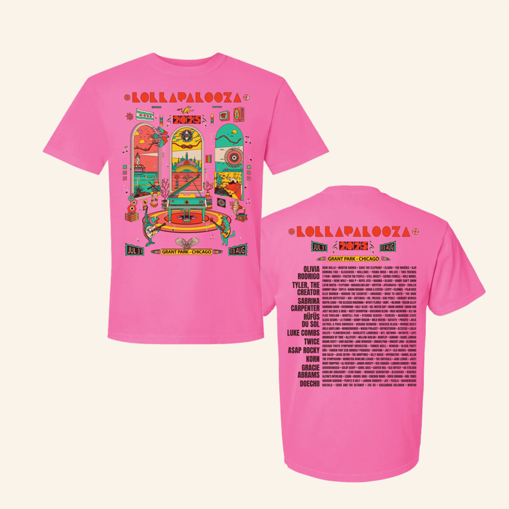 2025 Poster T-Shirt Lollapalooza Merch Birthday Gifts For Sister BFF Gifts Ideas
