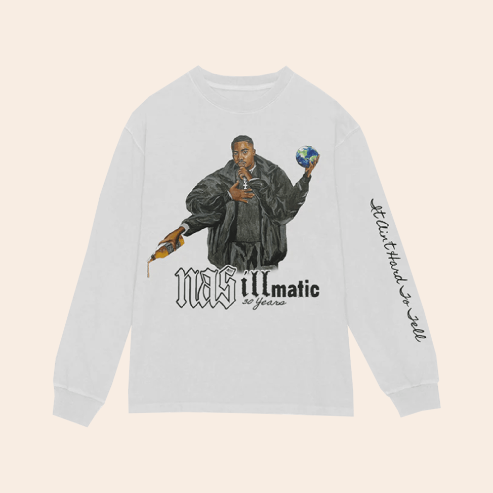 29 Years Of Illmatic Off White Long Sleeve T-Shirt Nas Irjones Merch Father's Day Gifts