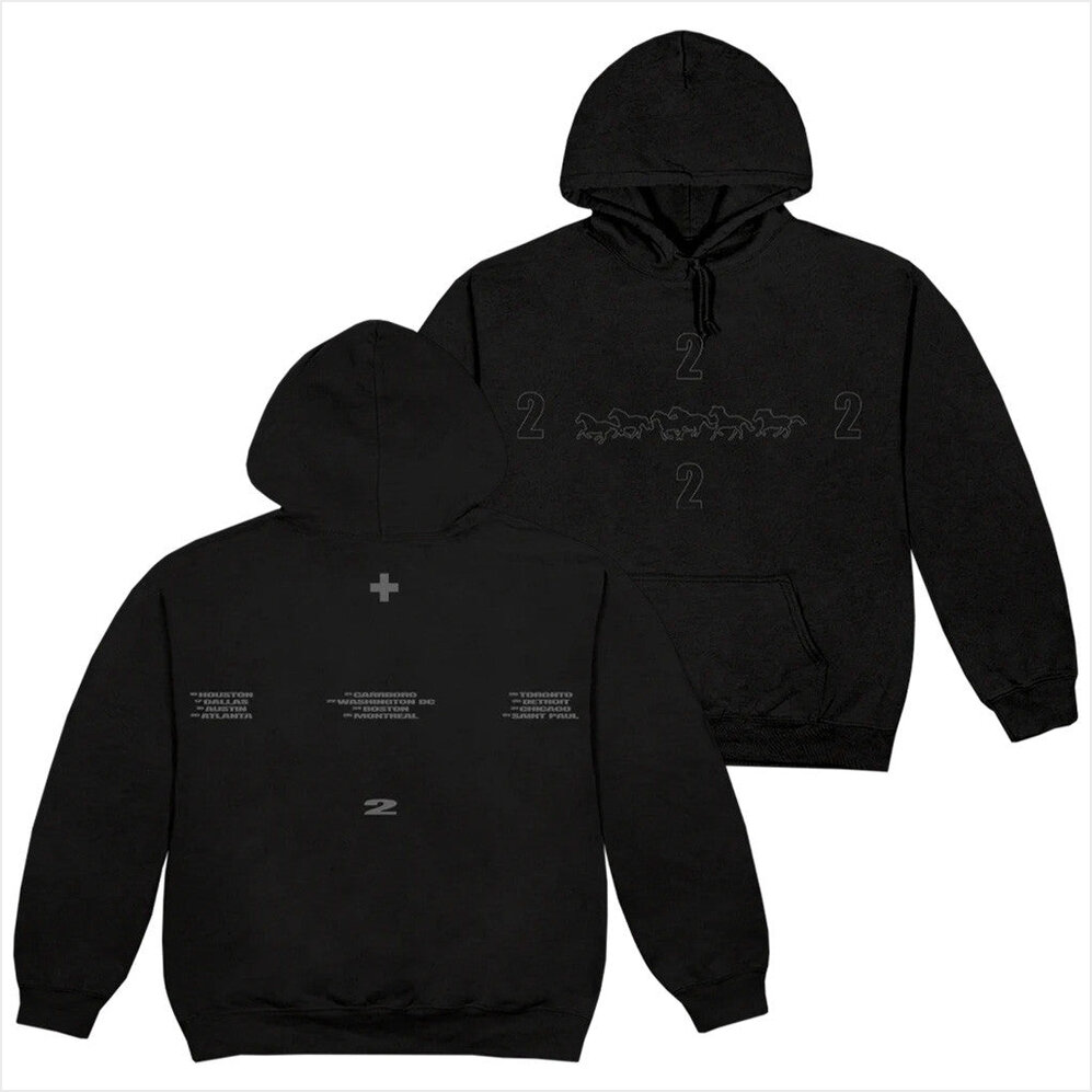 2H Black Running Horse Hoodie 2Hollis Merch Gift Ideas For Husband Birthday Gifts For BFF