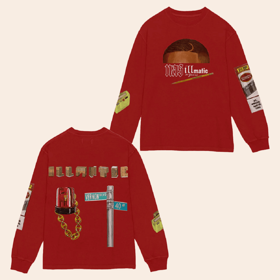 30 Years Of Illmatic Red Long Sleeve Shirt Nas Irjones Merch Sentimental Father's Day Gifts