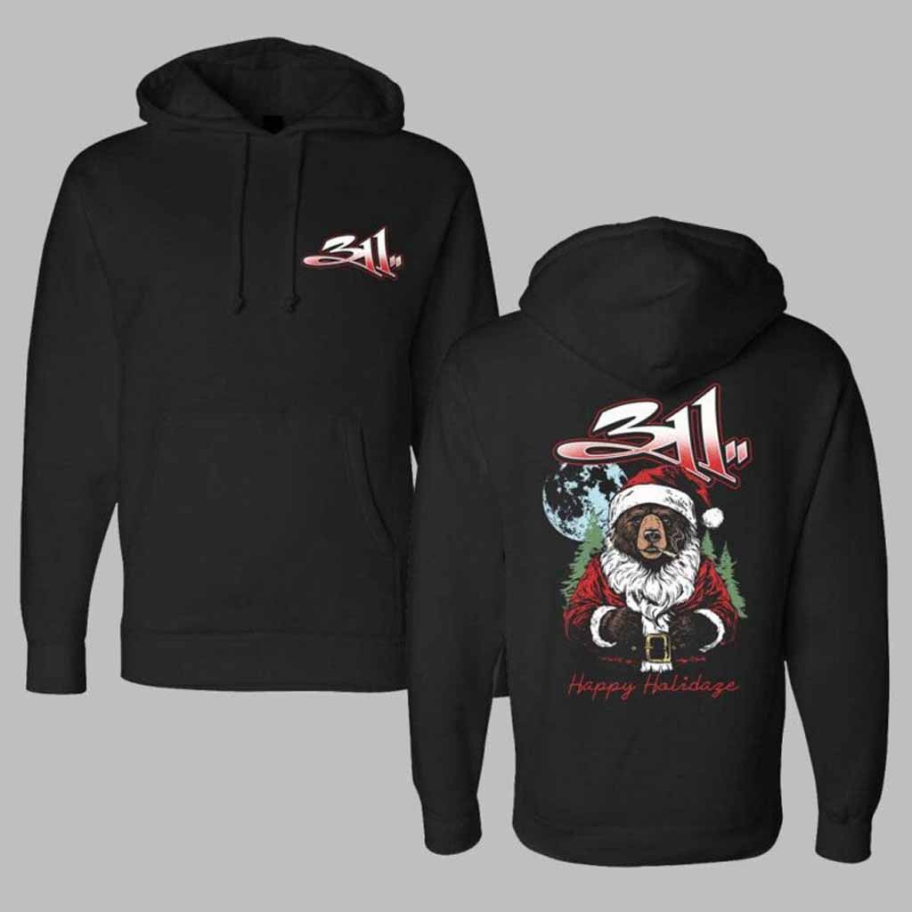 311 Bear Santa Happy Holidaze Hoodie Christmas Gifts For Dad