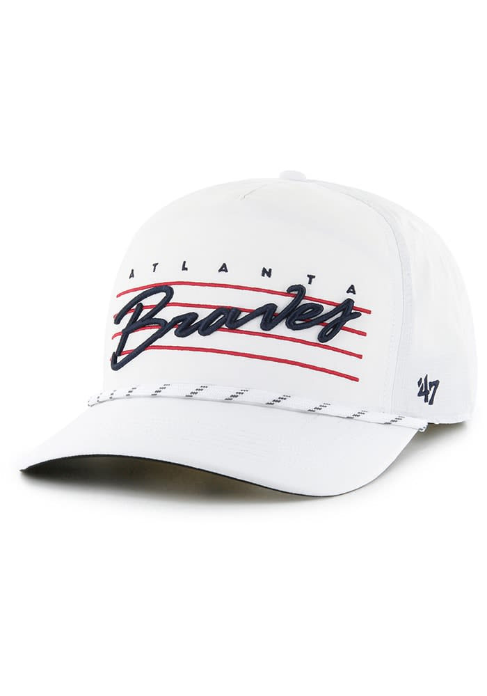 47 Atlanta Braves DOWNBURST 47 HITCH Adjustable Hat White Baseball Team Gift Ideas