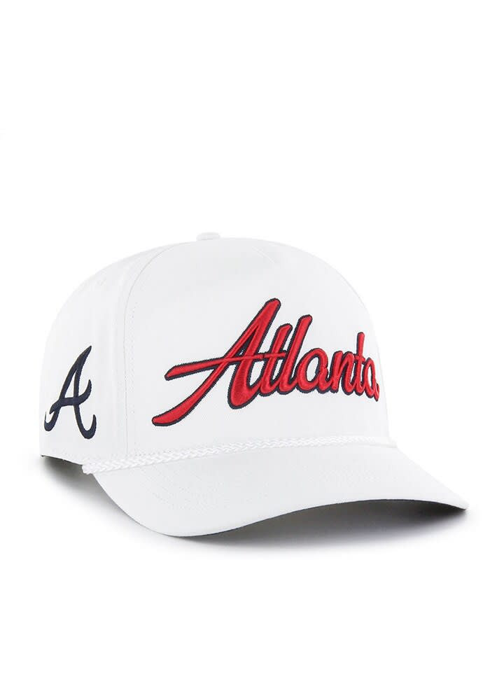 47 Atlanta Braves Overhand Script Hitch Adjustable Hat White Unique Gifts For Baseball Fans