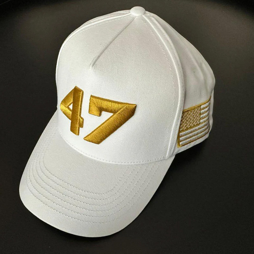 47 Hat Charlie Kirk Trump Gold Embroidered Hat Charlie Kirk Merch Patriotic Gifts For Dad