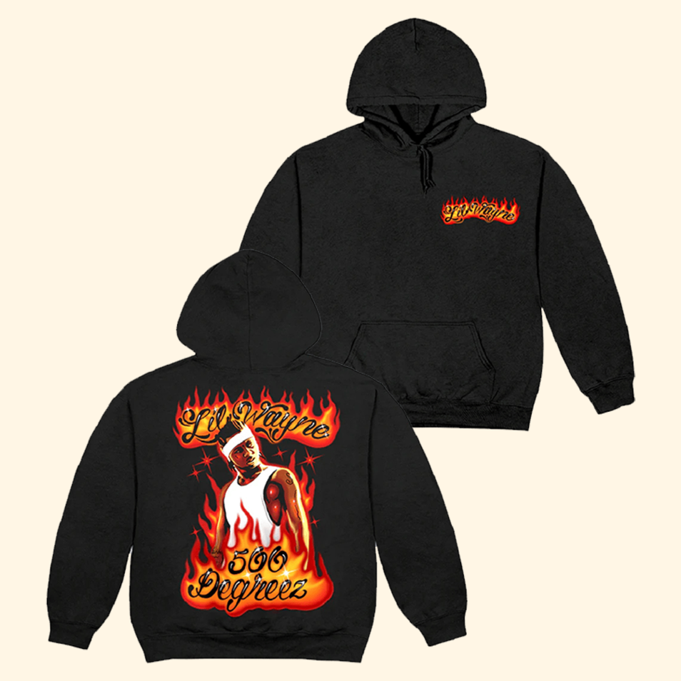 500 Degreez Airbrush 20th Anniversary Hoodie Lil Wayne Merch Birthday Gifts For New Dads