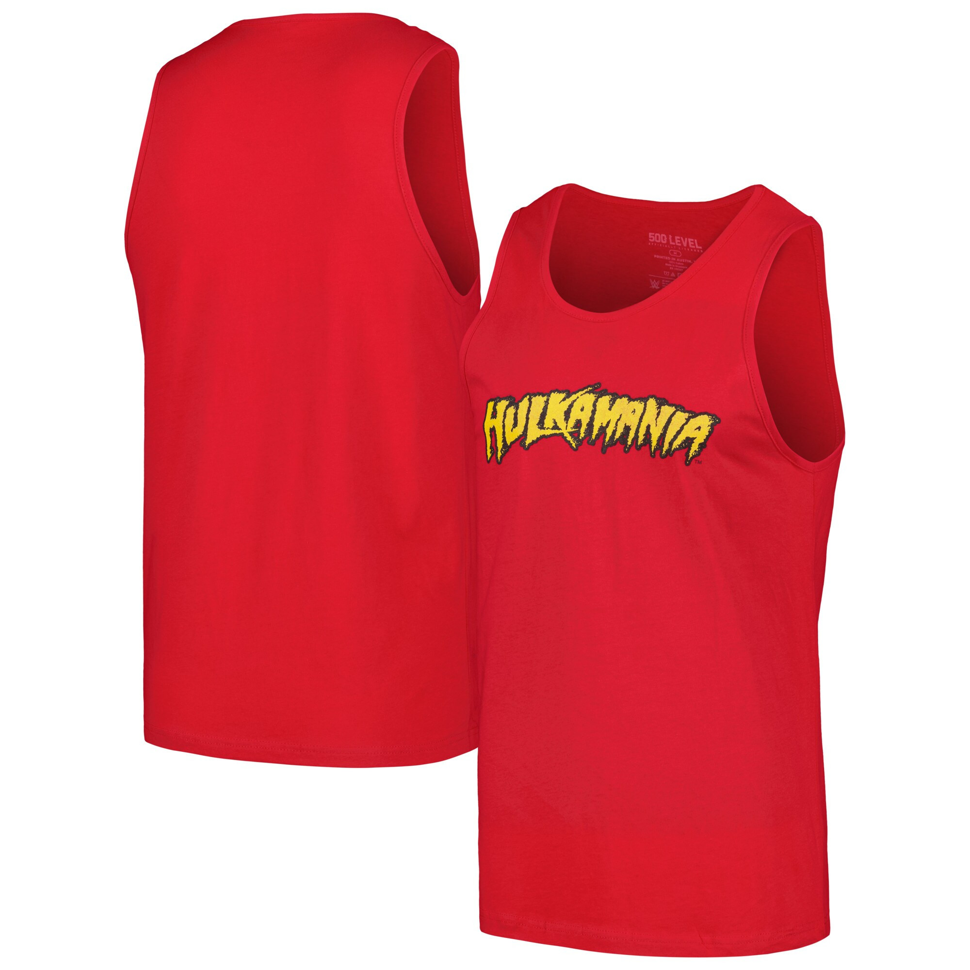 500 Level Red Hulk Hogan Hulkamania Logo Scoop Neck Tank Top Hulk Hogan Merch