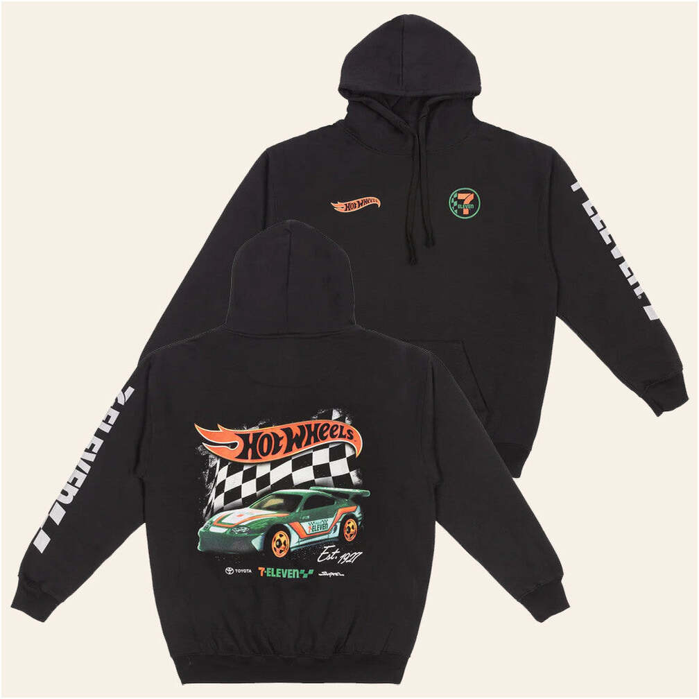7 Collection Merch 7-Eleven X Hot Wheels Checker Hoodie Gift Ideas For Husband Gifts For BFF