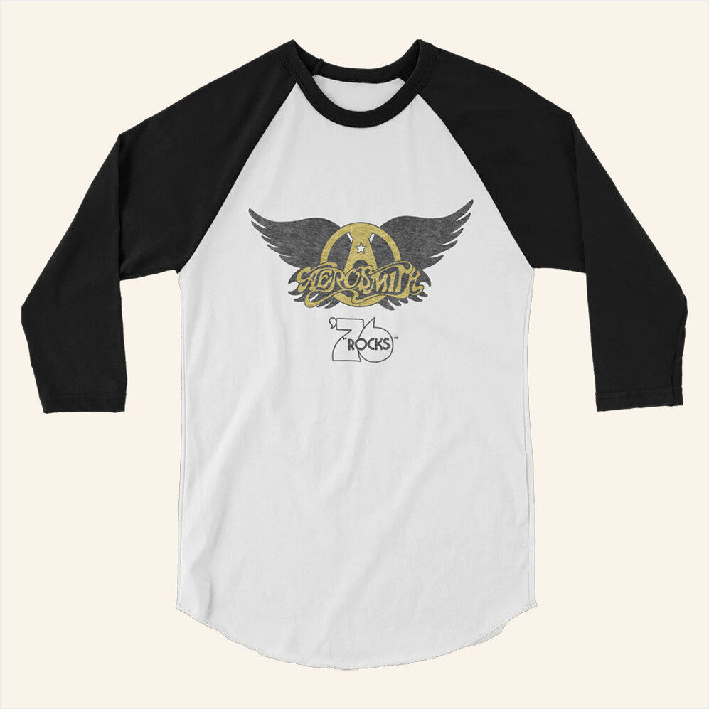 76â€² Rocks Raglan Shirt Aerosmith Merch Gift Ideas For Husband Best Friend Birthday Gifts