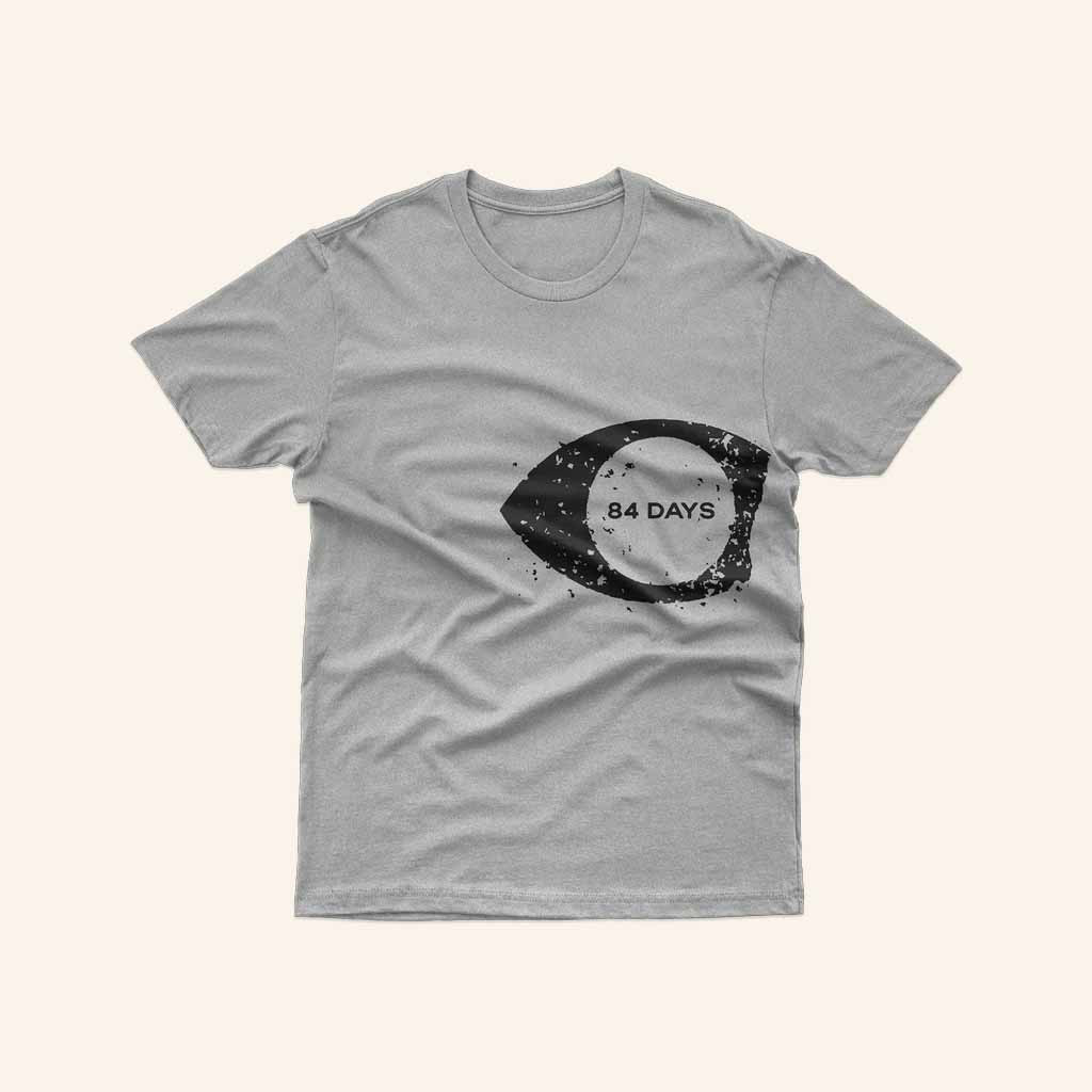 84 Days Merch Eyeball Logo Athletic Grey T-Shirt Birthday Gift For Husband