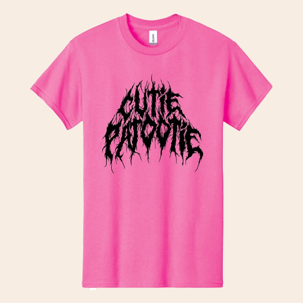A Good Cult Hi Viz Pink Black Cutie Patootie T-Shirt Birthday Gifts For Her Gifts For Friends