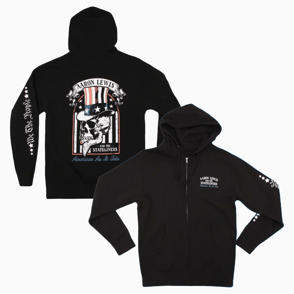 Aaron Lewis Merchandise Uncle Sam Skull Zip Up Hoodie Top Father's Day Gifts Gifts For Besties