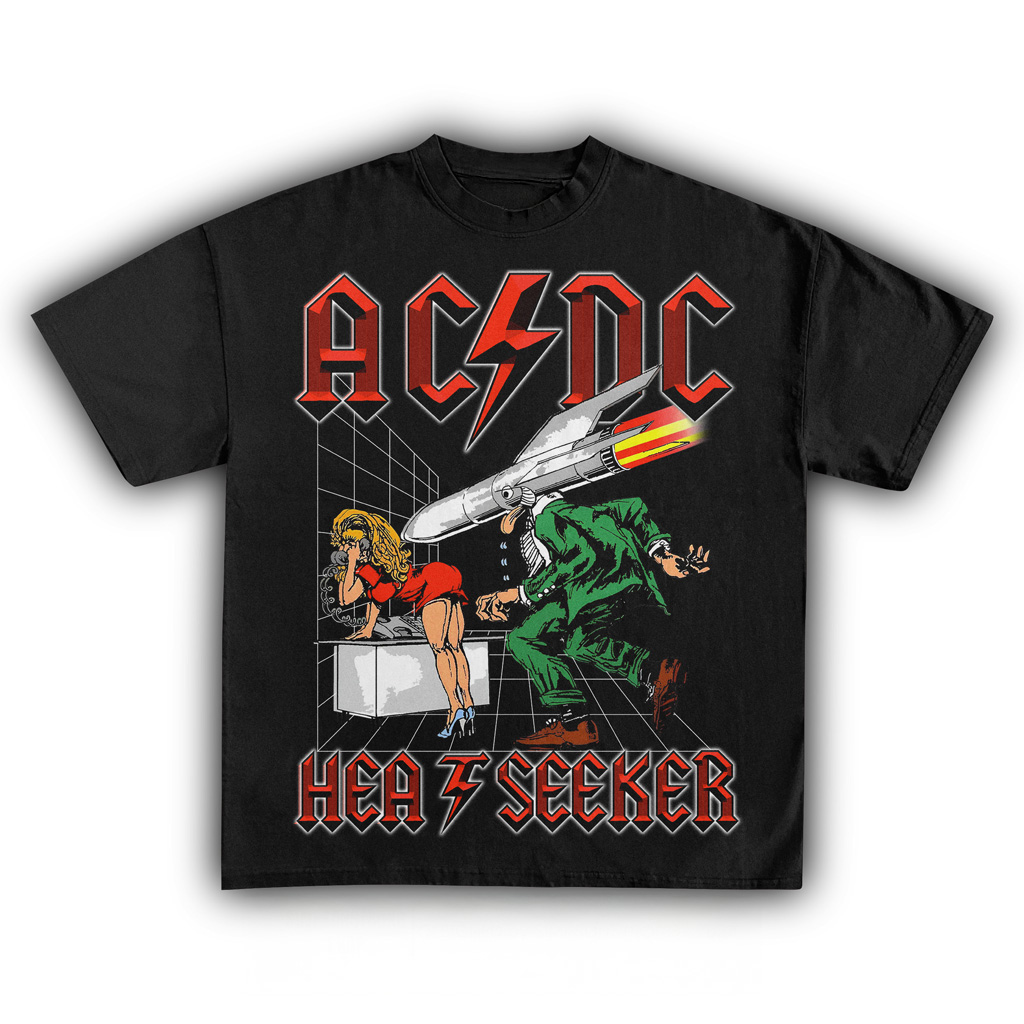 ACDC Heat Seeker T-Shirt Black ACDC Merch Christmas Presents For Girlfriend