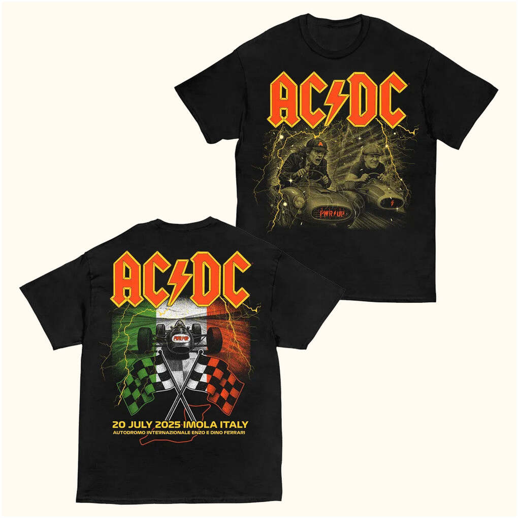 ACDC Merch Imola Pwr Up Tour T-Shirt Gifts For Music Lovers Birthday Gifts For Best Friend