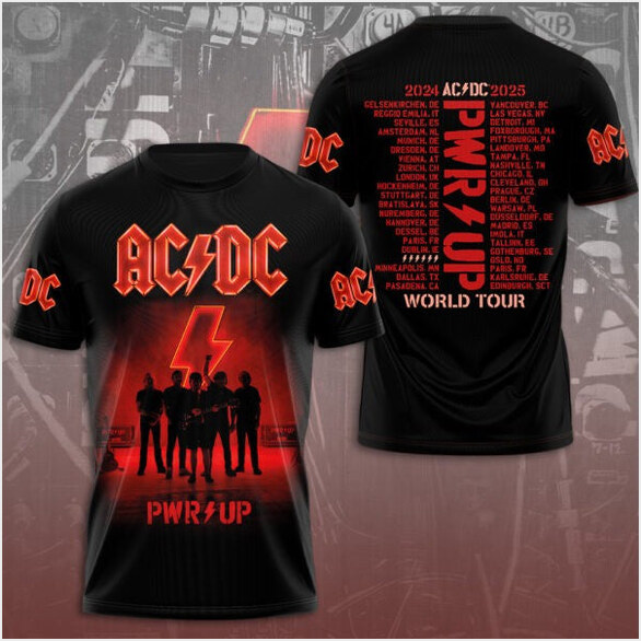ACDC PWR UP World Tour 2024 2025 T-Shirt ACDC Merch Gifts For Father's Day From Daughter