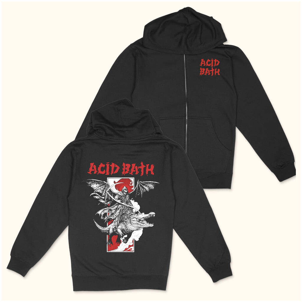 Acid Bath Official Merch Alligator Zip Up Hoodie Presents For Him Birthday Gifts For Besties