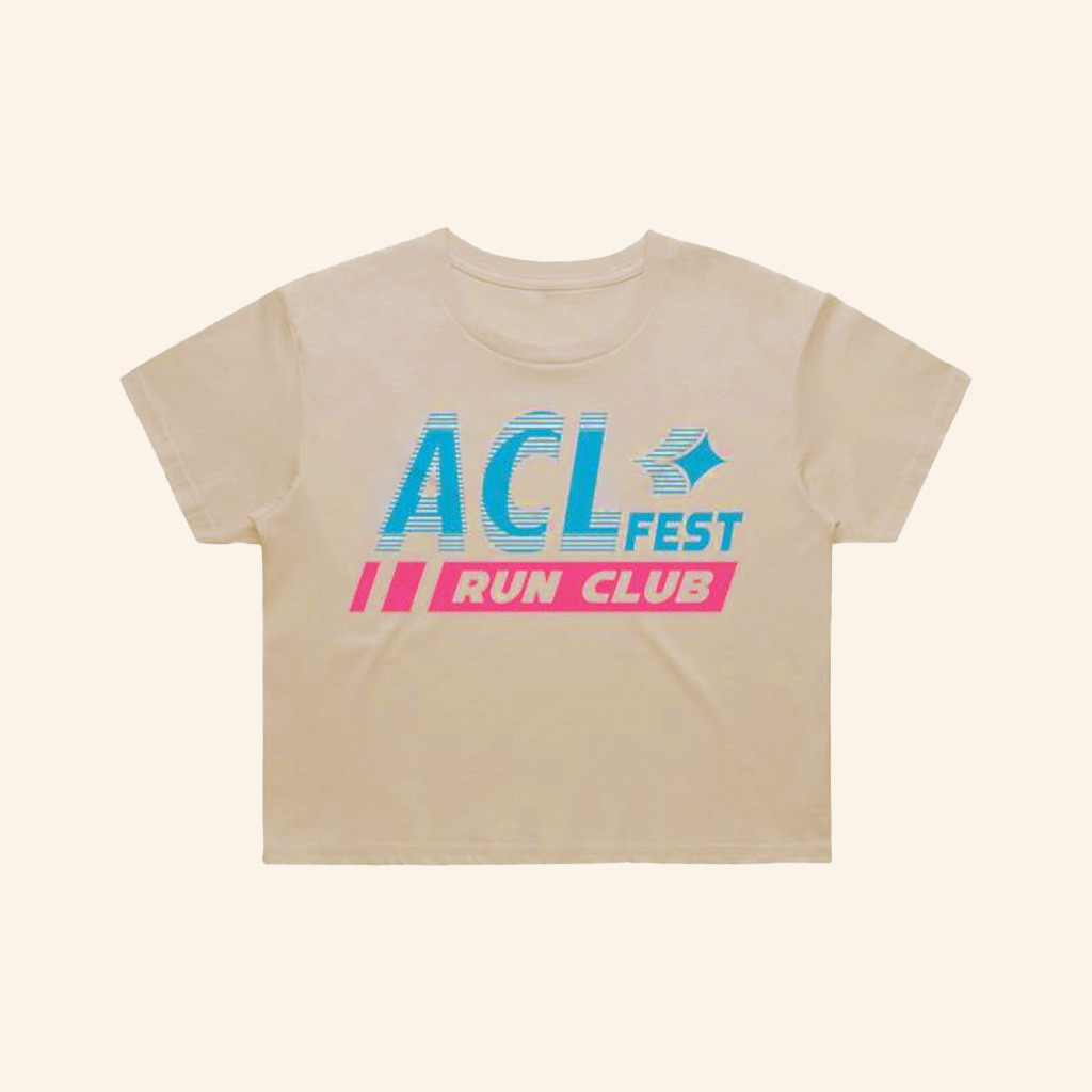 ACL Music Festival Merch Women's Run Club Movement Cropped T-Shirt Gifts For Girlfriend
