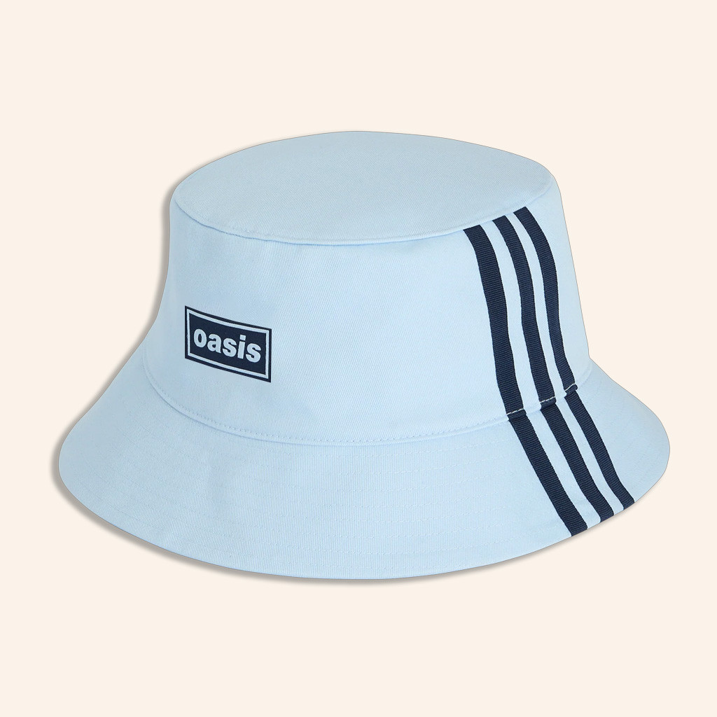 Adidas Oasis Merch 2025 Tour Hat Printed Live 25 Adidas Bucket Hat Sky Blue Gifs For Husband