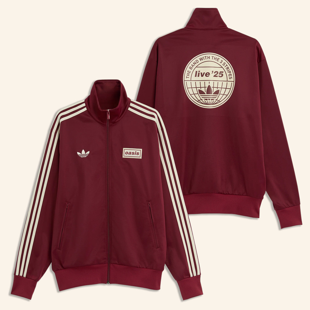 Adidas Oasis Merch 2025 Tour Live 25 Adidas Firebird Jacket Maroon Gifts For Wife