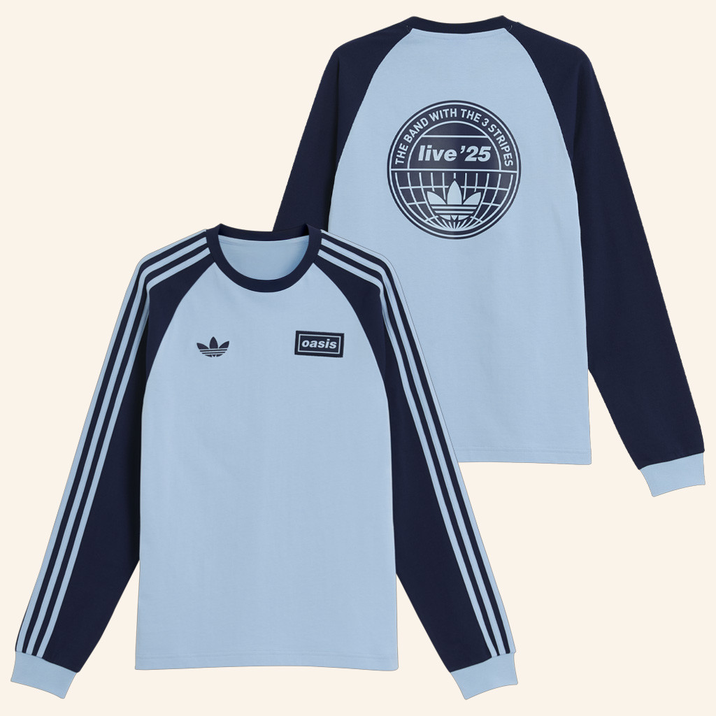 Adidas Oasis Merch 2025 Tour Shirt Tour 3 Stripes Long Sleeve T-Shirt Gifts For Him