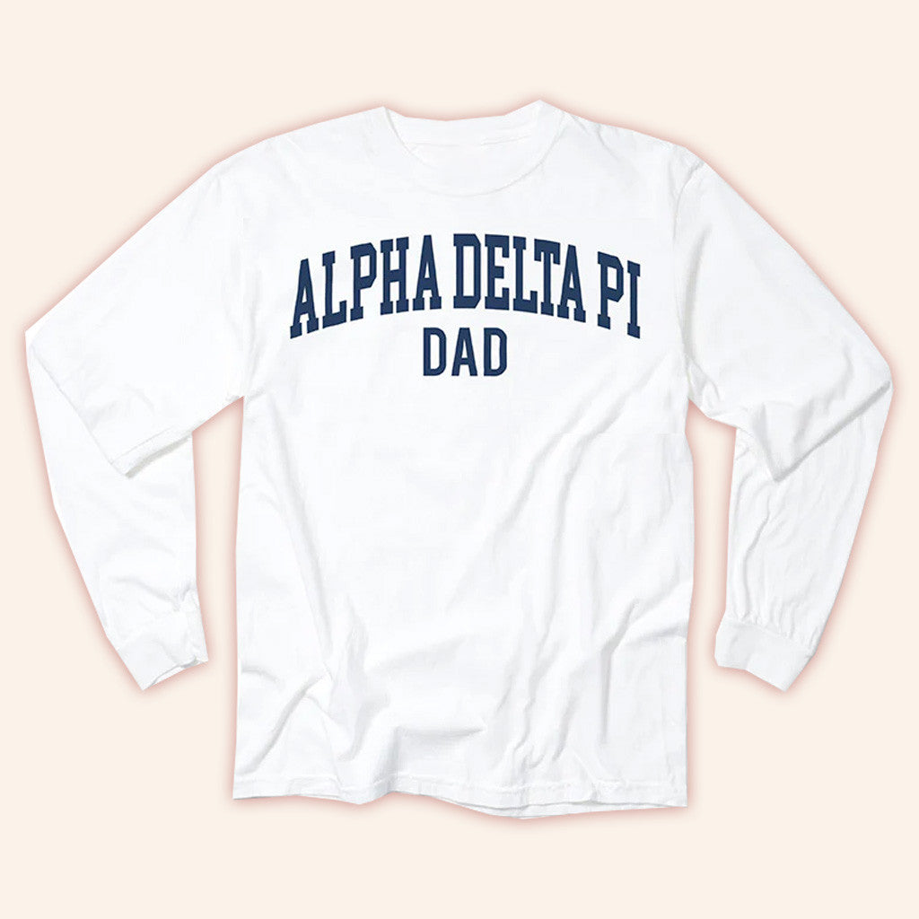 ADPI Merch Alpha Delta Pi Dad Long Sleeve T-Shirt Gifts For Husband