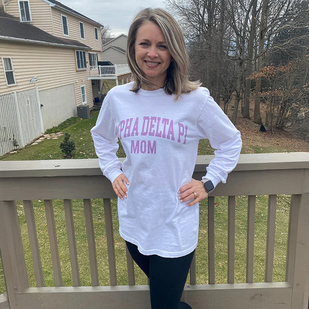 ADPI Merch Alpha Delta Pi Mom Long Sleeve T-Shirt Gifts For Mom