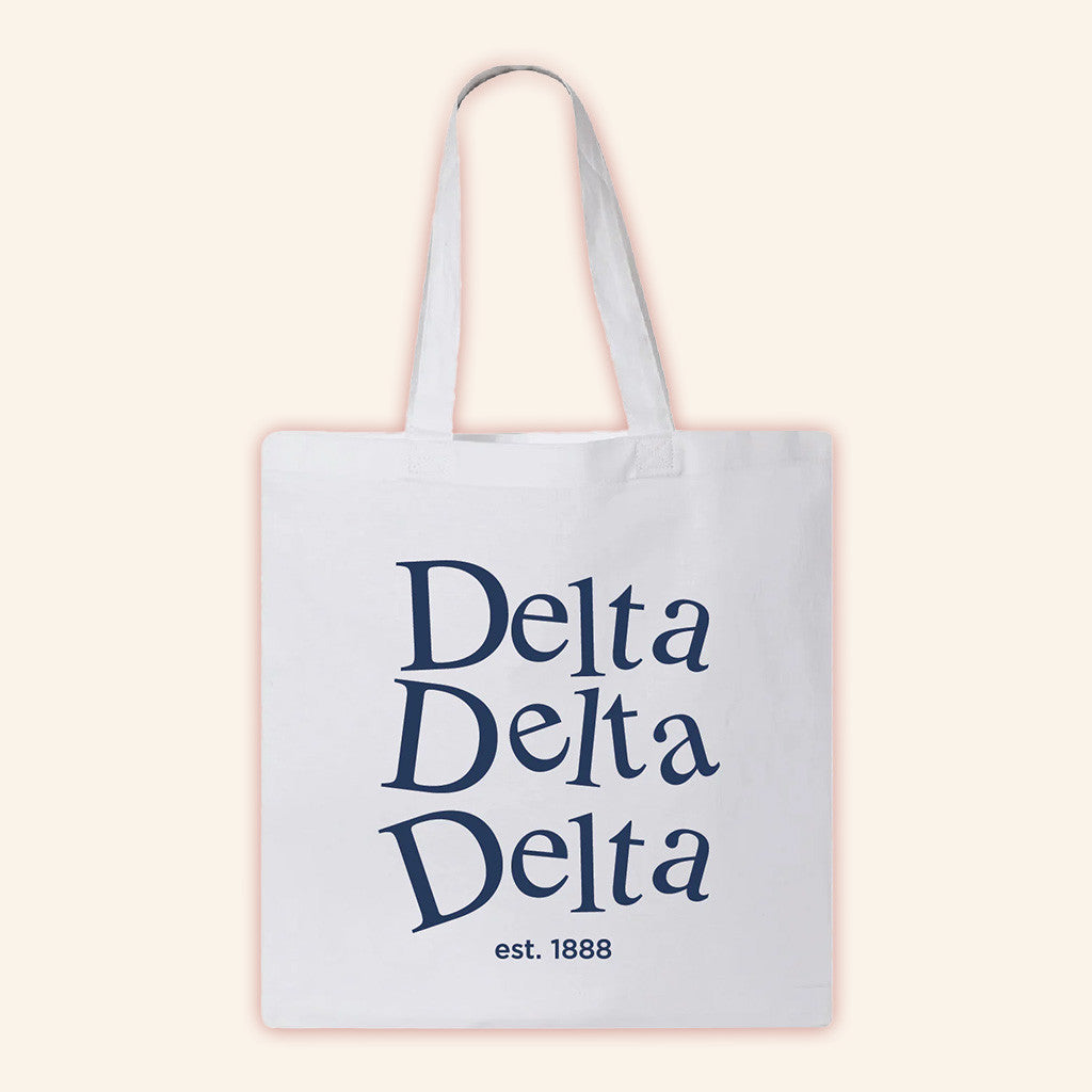 ADPI Merch Delta Delta Delta Tote Bag Best Gifts For Mom
