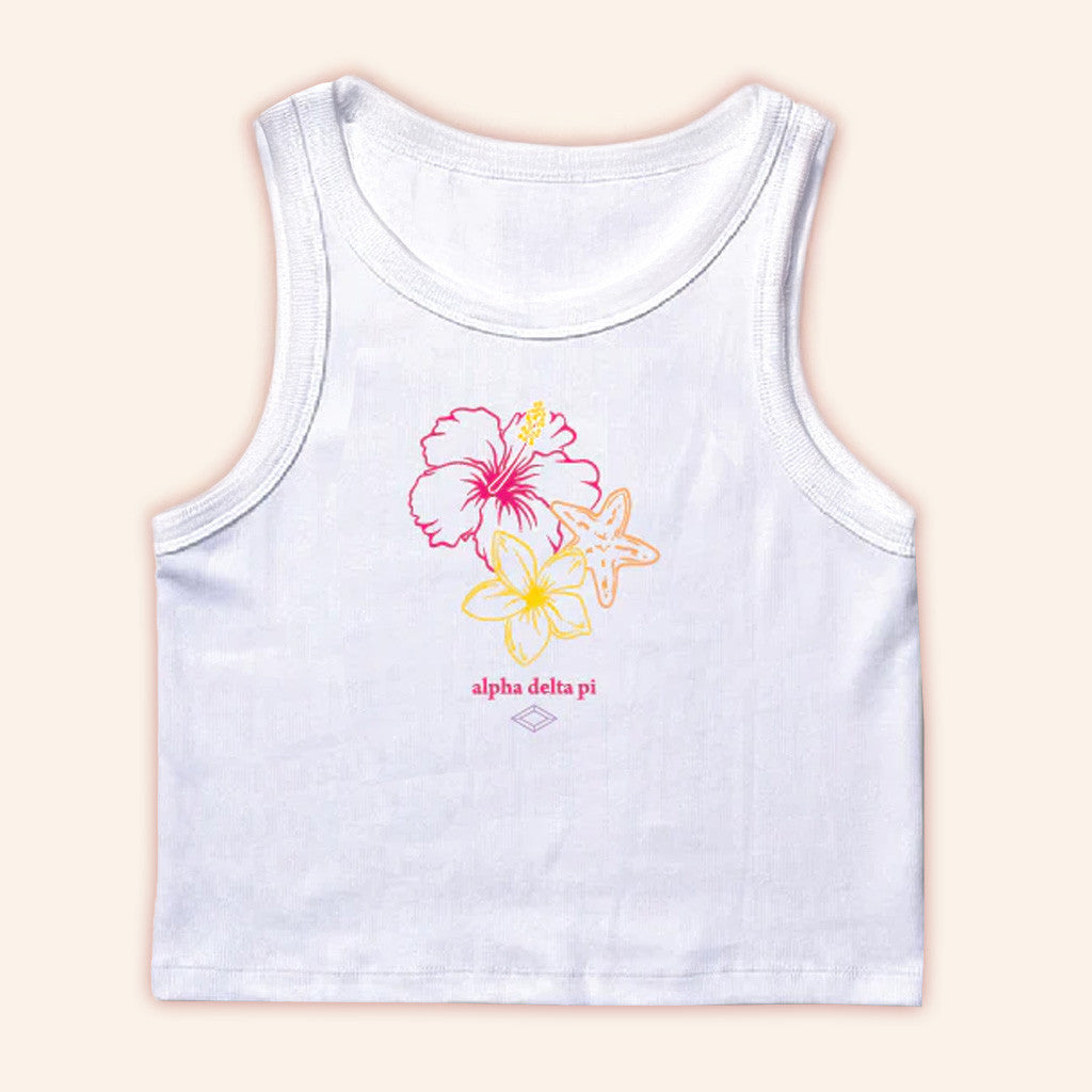 ADPI Merch Hibiscus Flowers Alpha Delta Pi Tank Birthday Ideas For Her