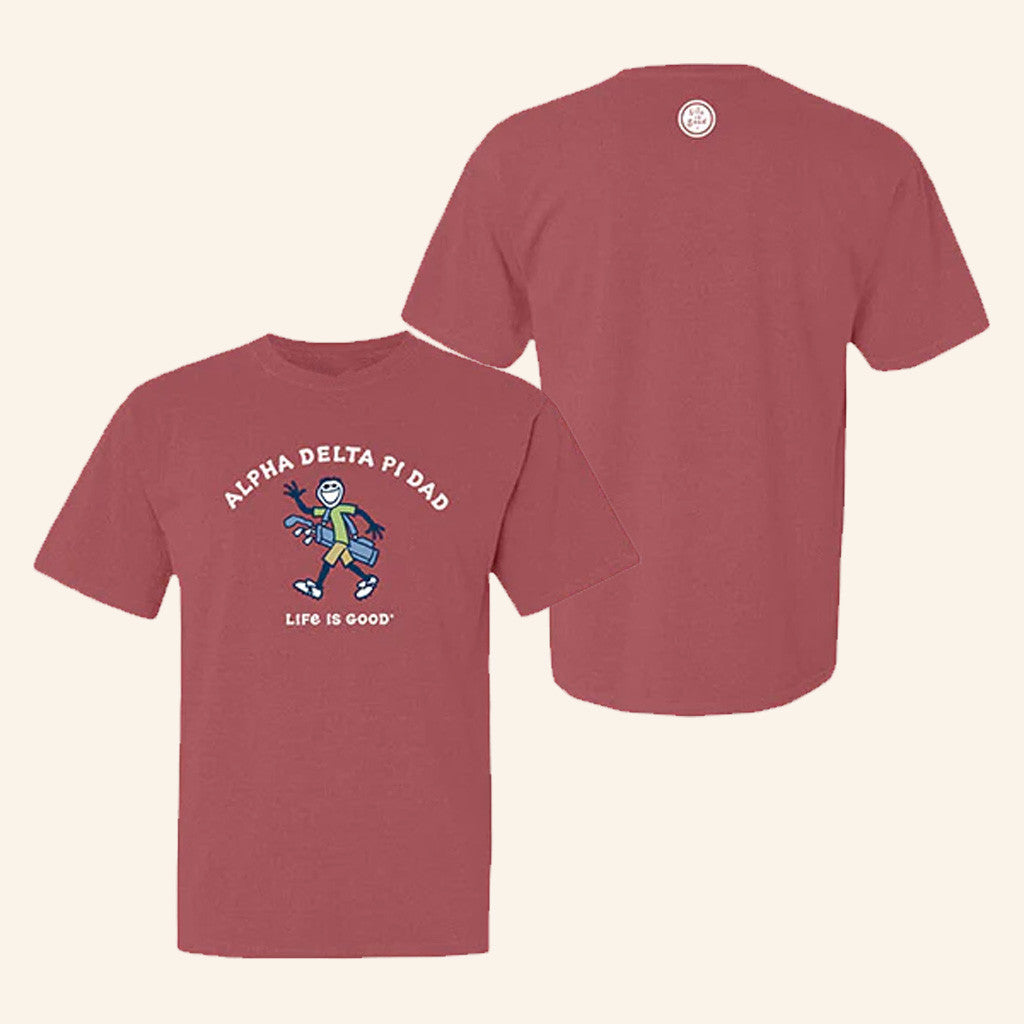 ADPI Merch LIFE IS GOOD Alpha Delta Pi Golf Dad T-Shirt Gifts For Dad