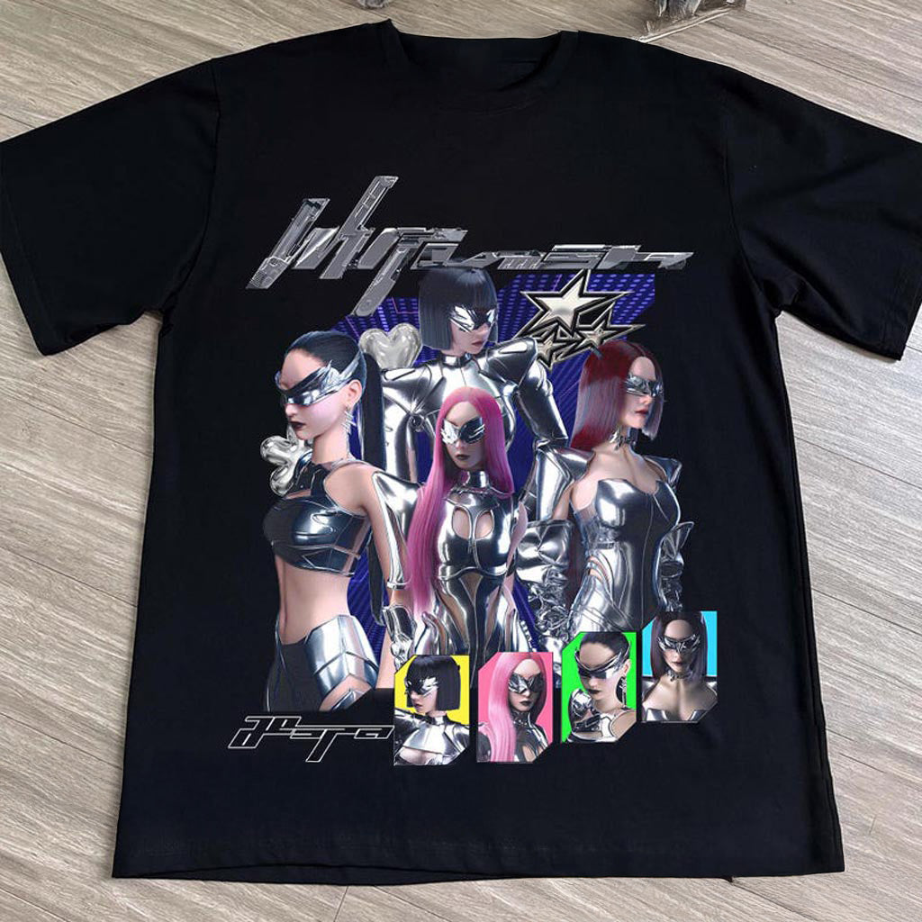Aespa Whiplash Shirt AESPA Synk Parallel Line Tour T-Shirt Whiplash Aespa Album Apparel