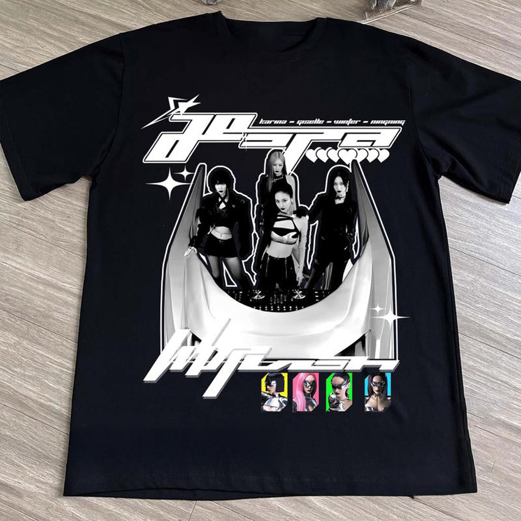 Aespa Whiplash T-Shirt AESPA Synk Parallel Line Tour Shirt Aespa Live Tour Merch For Fans
