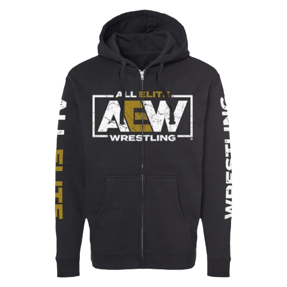 AEW Original Logo Zip Hoodie Aew Merch Gifts For Husband Birthday Gifts For Friends
