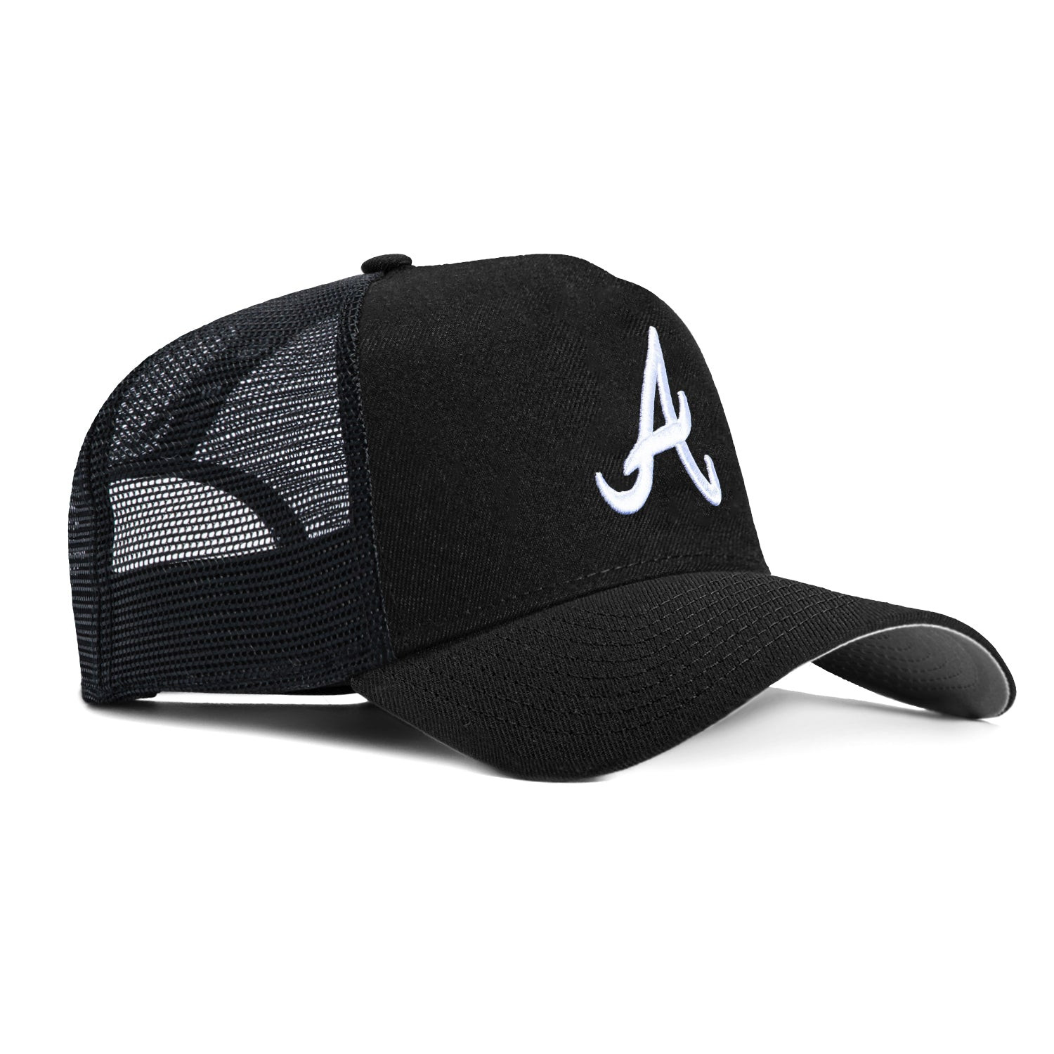 Aframe Atlanta Braves Black Trucker Hat Presents For Baseball Lovers