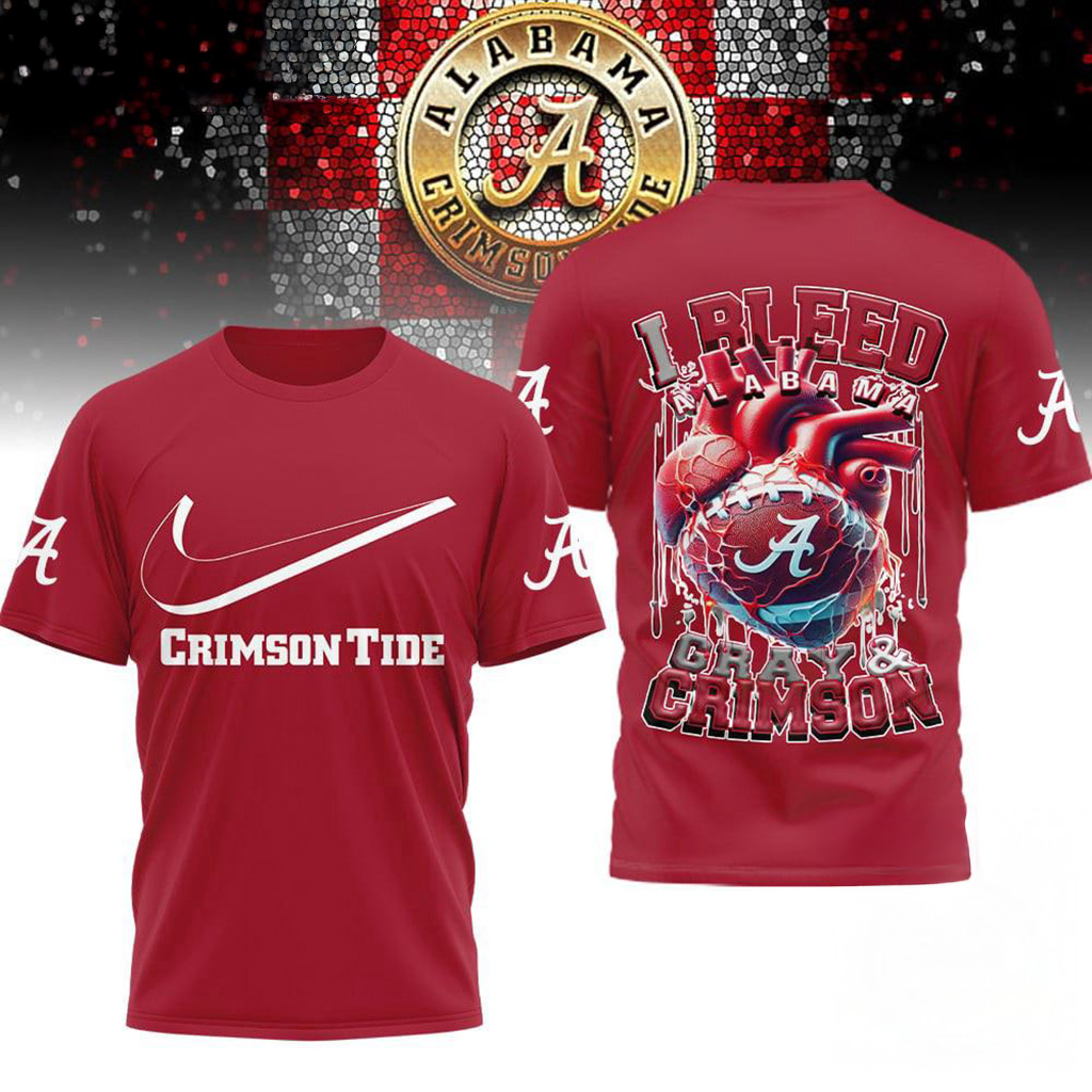 Alabama Crimson Tide 2025 NCAA I Bleed Shirt Alabama Crimson Tide Merch Football Fan Gifts